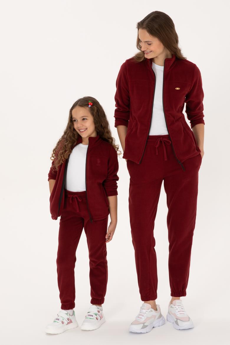 Kadın Bordo Polar Jogger Eşofman Altı - 50318758027