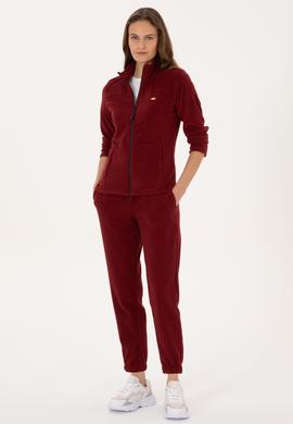 Kadın Bordo Polar Jogger Eşofman Altı - 50318758027