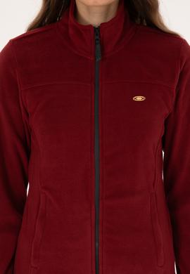 Kadın Bordo Fermuarlı Dik Yaka Polar Sweatshirt - 50316729072