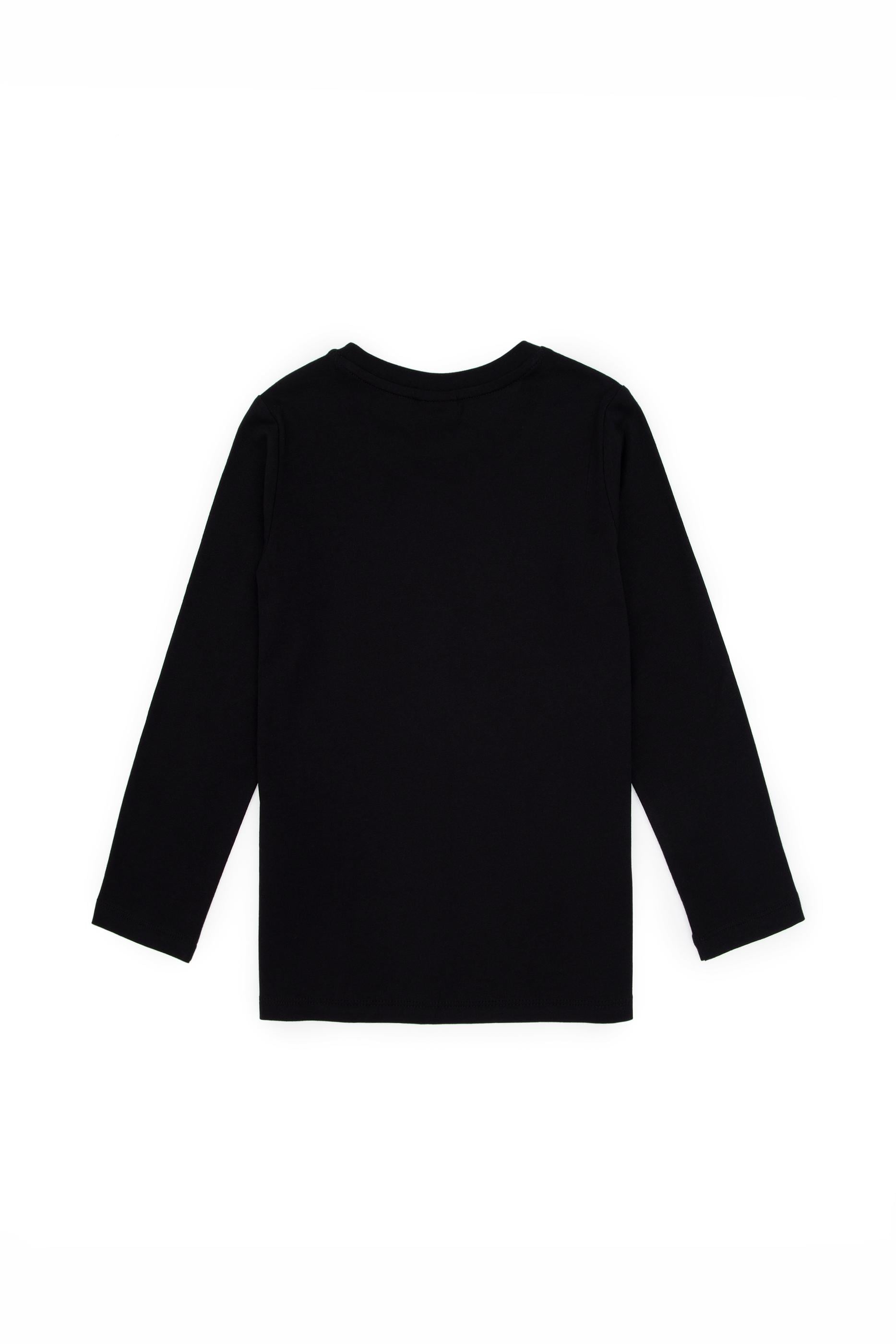 Kız Çocuk Siyah Bisiklet Yaka Basic Sweatshirt