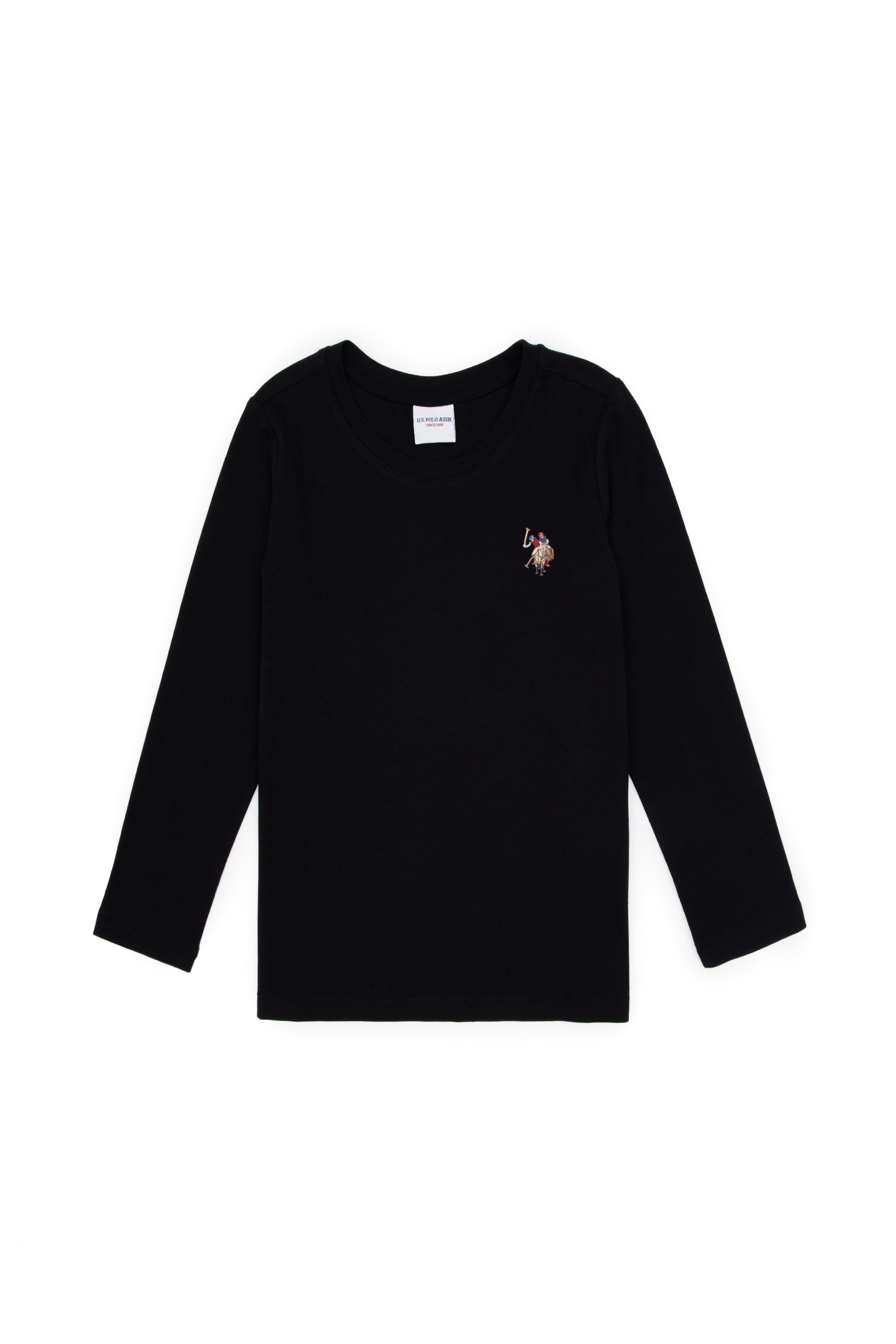 Kız Çocuk Siyah Bisiklet Yaka Basic Sweatshirt