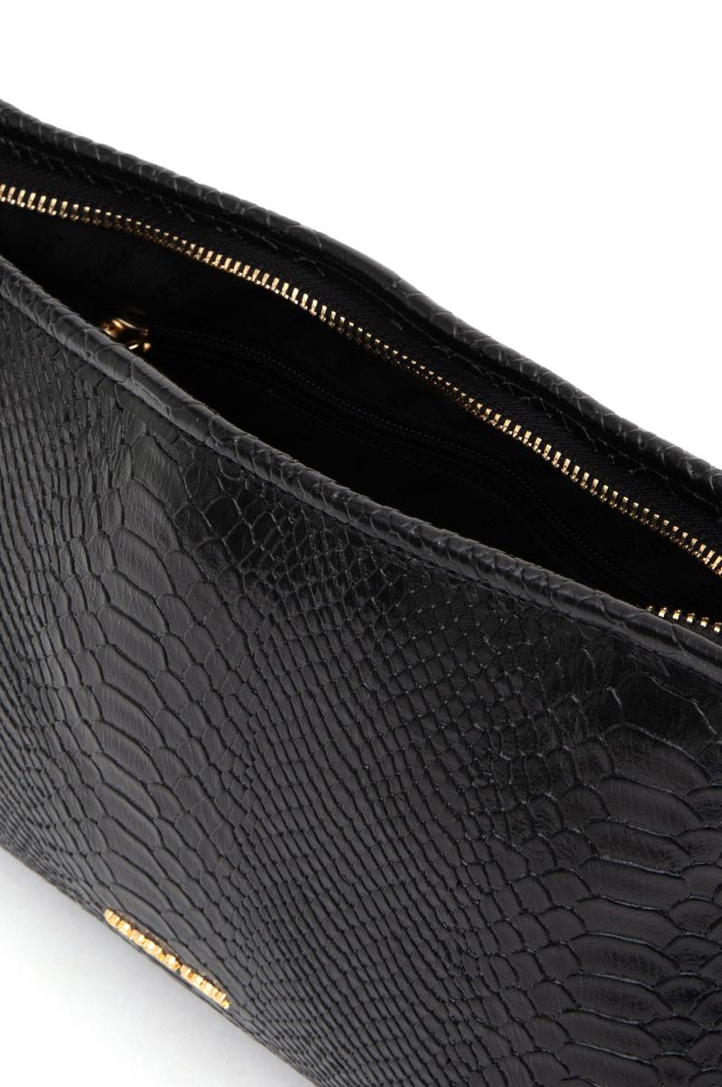 Kadın Siyah Zincir Askılı Kroko Kol Çantası