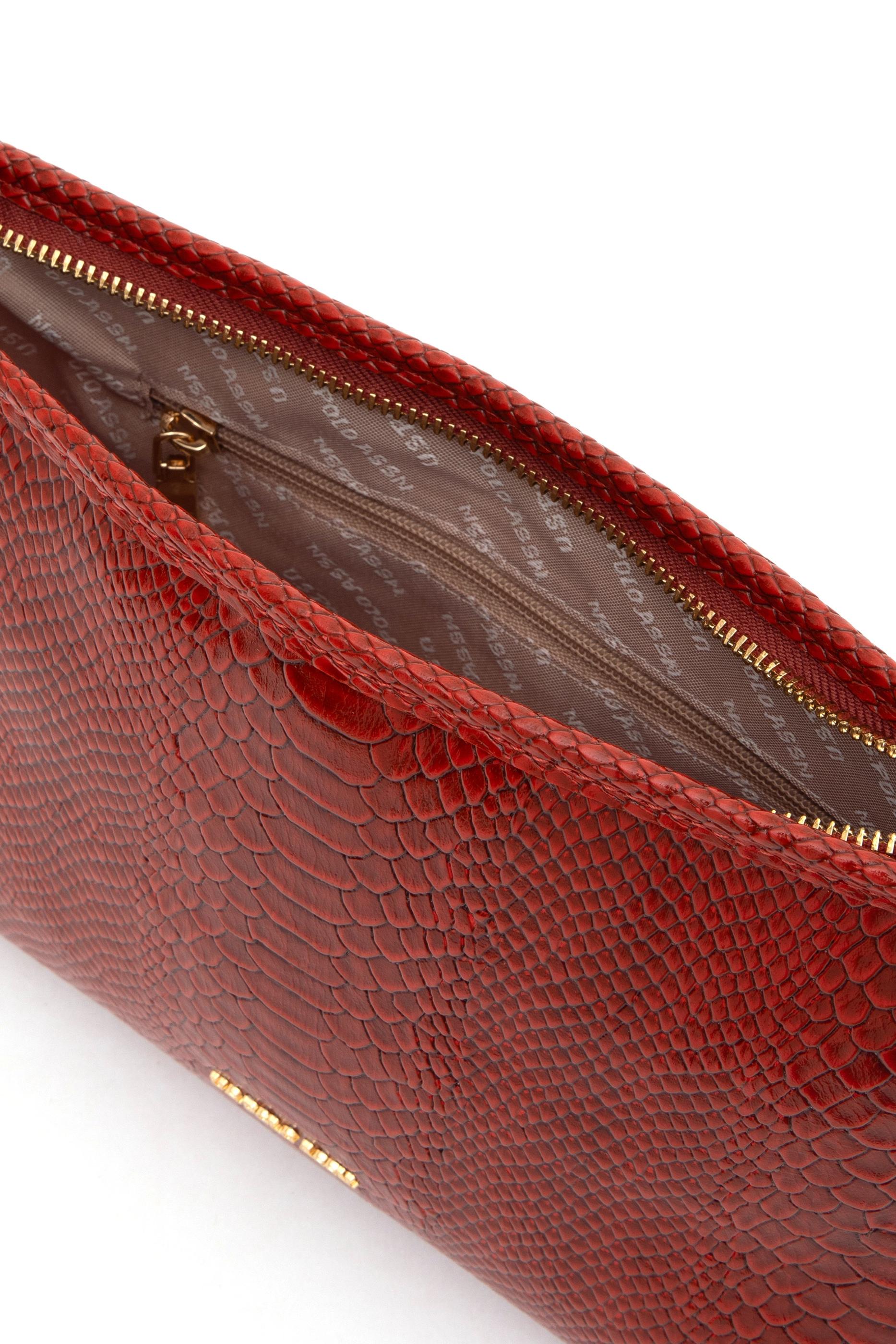 Kadın Kiremit Zincir Askılı Kroko Kol Çantası