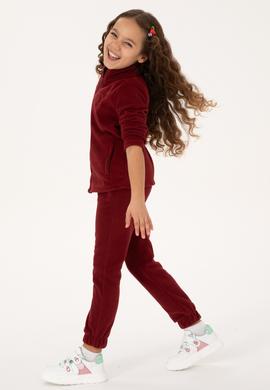 Kız Çocuk Bordo Jogger Polarlı Eşofman Altı - 50318822003