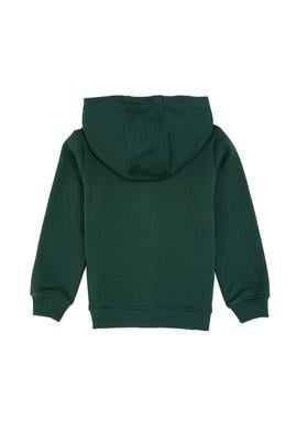 Erkek Çocuk Koyu Yeşil Fermuarlı Kapüşonlu Sweatshirt - 50313844051