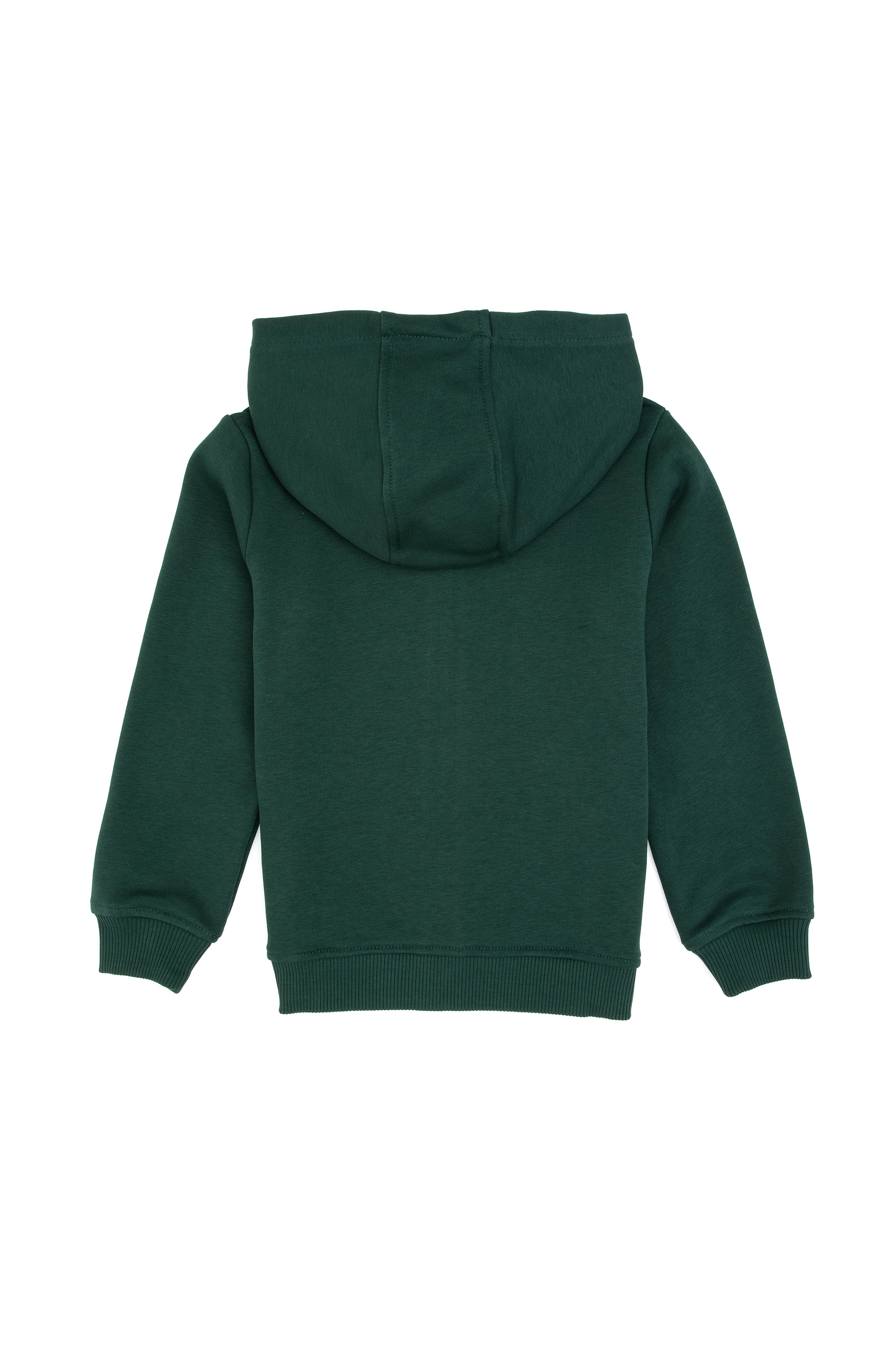 Erkek Çocuk Koyu Yeşil Fermuarlı Kapüşonlu Sweatshirt - Image 2