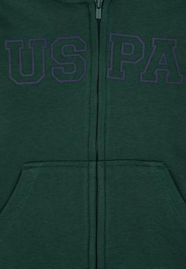 Erkek Çocuk Koyu Yeşil Fermuarlı Kapüşonlu Sweatshirt - 50313844051