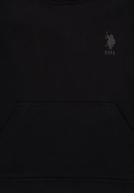 Erkek Çocuk Siyah Kapüşonlu Basic Sweatshirt - 50313941066