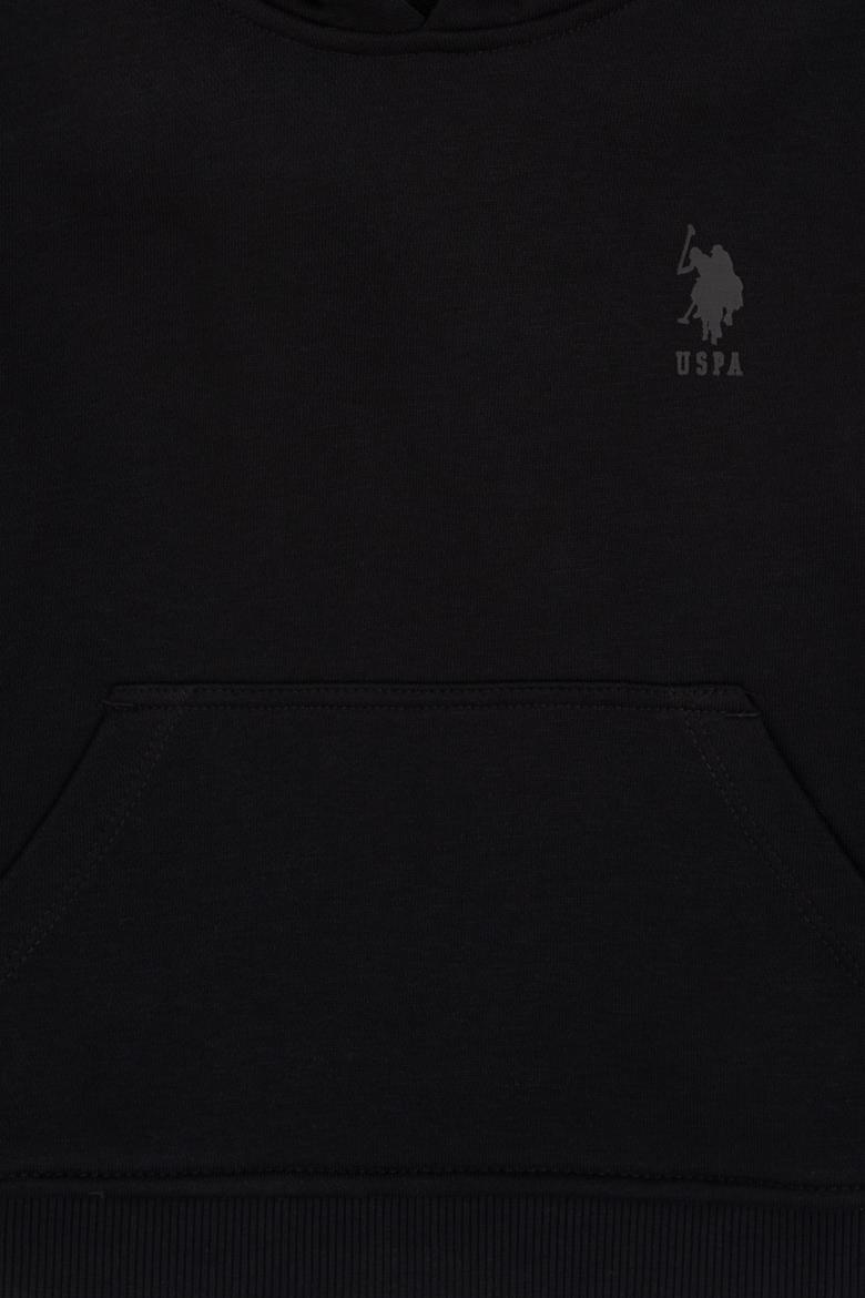 Erkek Çocuk Siyah Kapüşonlu Basic Sweatshirt - 50313941066