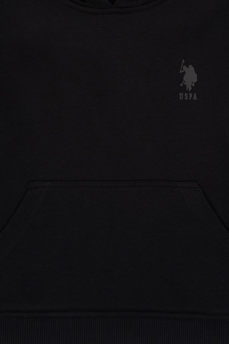 Erkek Çocuk Siyah Kapüşonlu Basic Sweatshirt