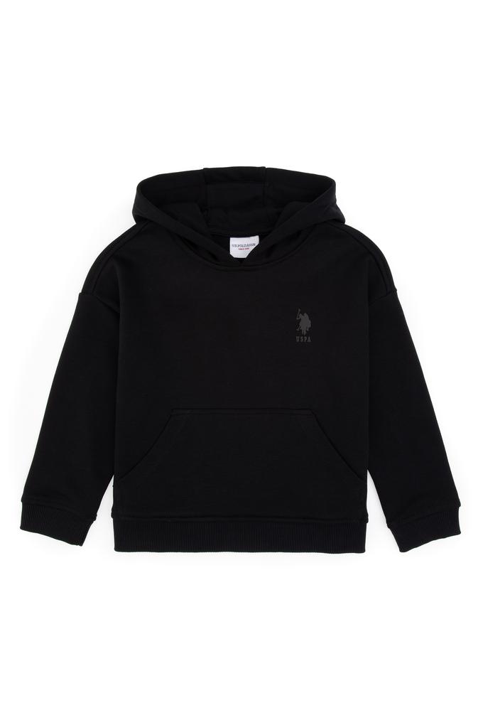 Erkek Çocuk Siyah Kapüşonlu Basic Sweatshirt