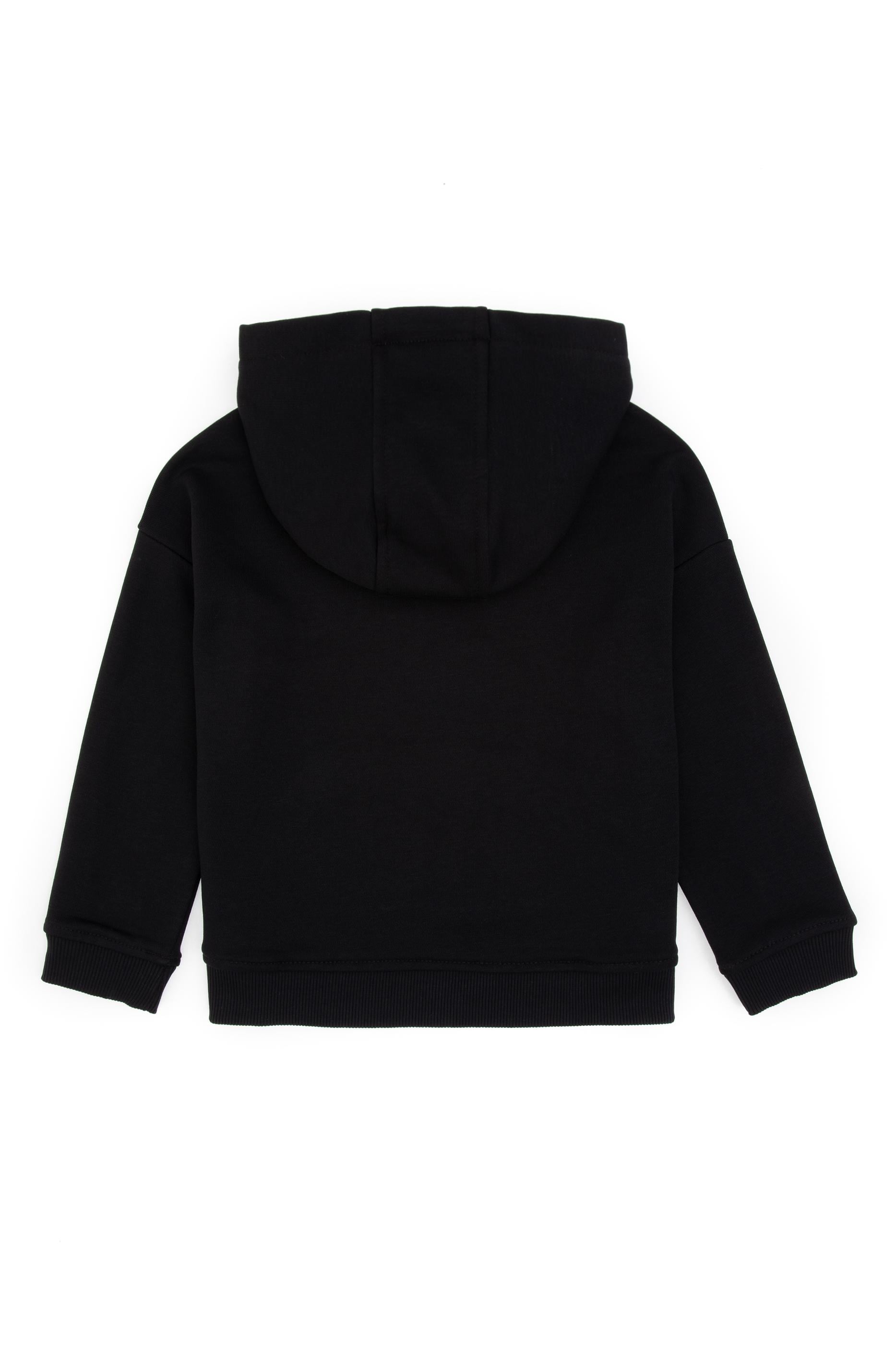 Erkek Çocuk Siyah Kapüşonlu Basic Sweatshirt