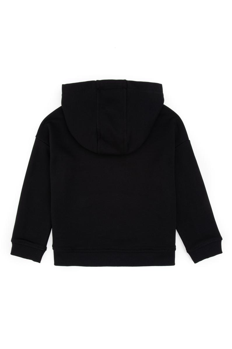 Erkek Çocuk Siyah Kapüşonlu Basic Sweatshirt