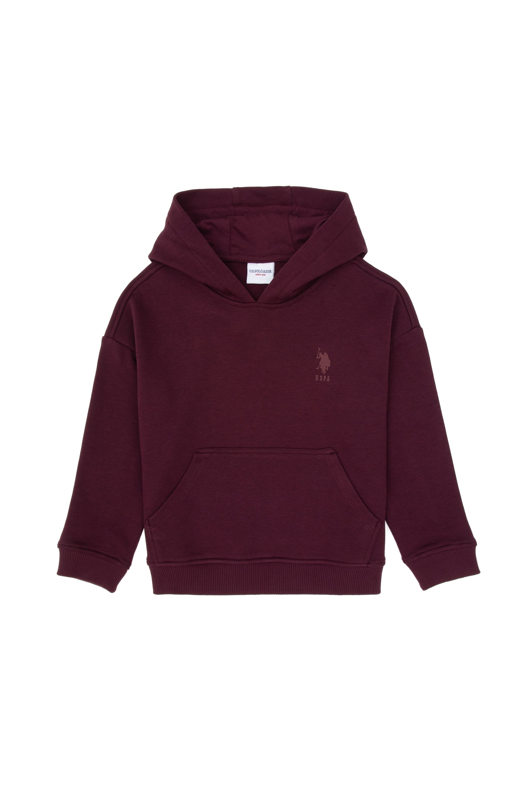 Erkek Çocuk Bordo Kapüşonlu Basic Sweatshirt - Image 1