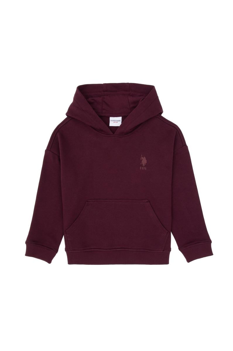 Erkek Çocuk Bordo Kapüşonlu Basic Sweatshirt