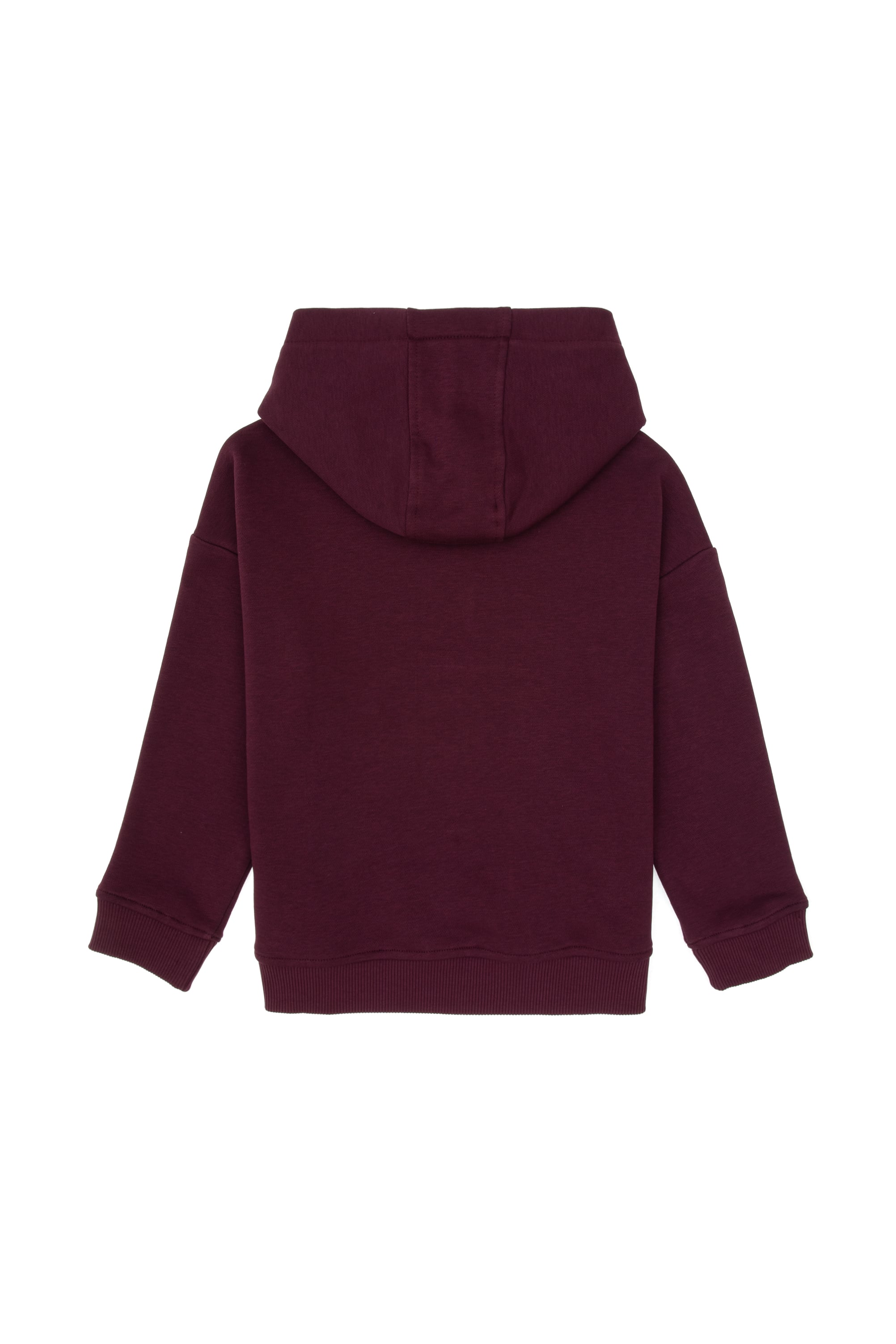 Erkek Çocuk Bordo Kapüşonlu Basic Sweatshirt - Image 2