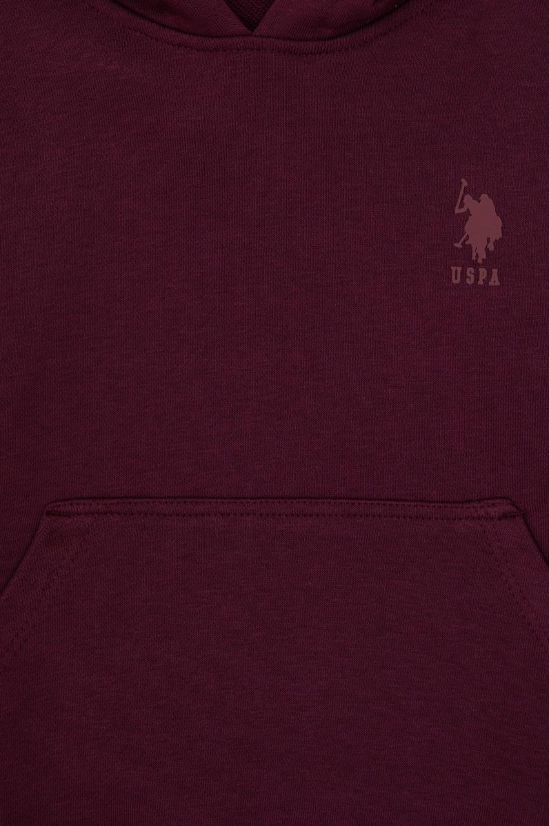 Erkek Çocuk Bordo Kapüşonlu Basic Sweatshirt