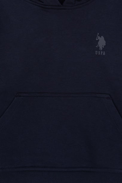 Erkek Çocuk Lacivert Kapüşonlu Basic Sweatshirt