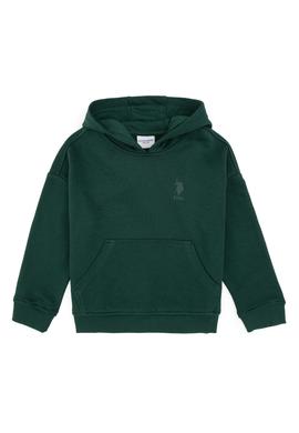 Erkek Çocuk Koyu Yeşil Kapüşonlu Basic Sweatshirt - 50313941028
