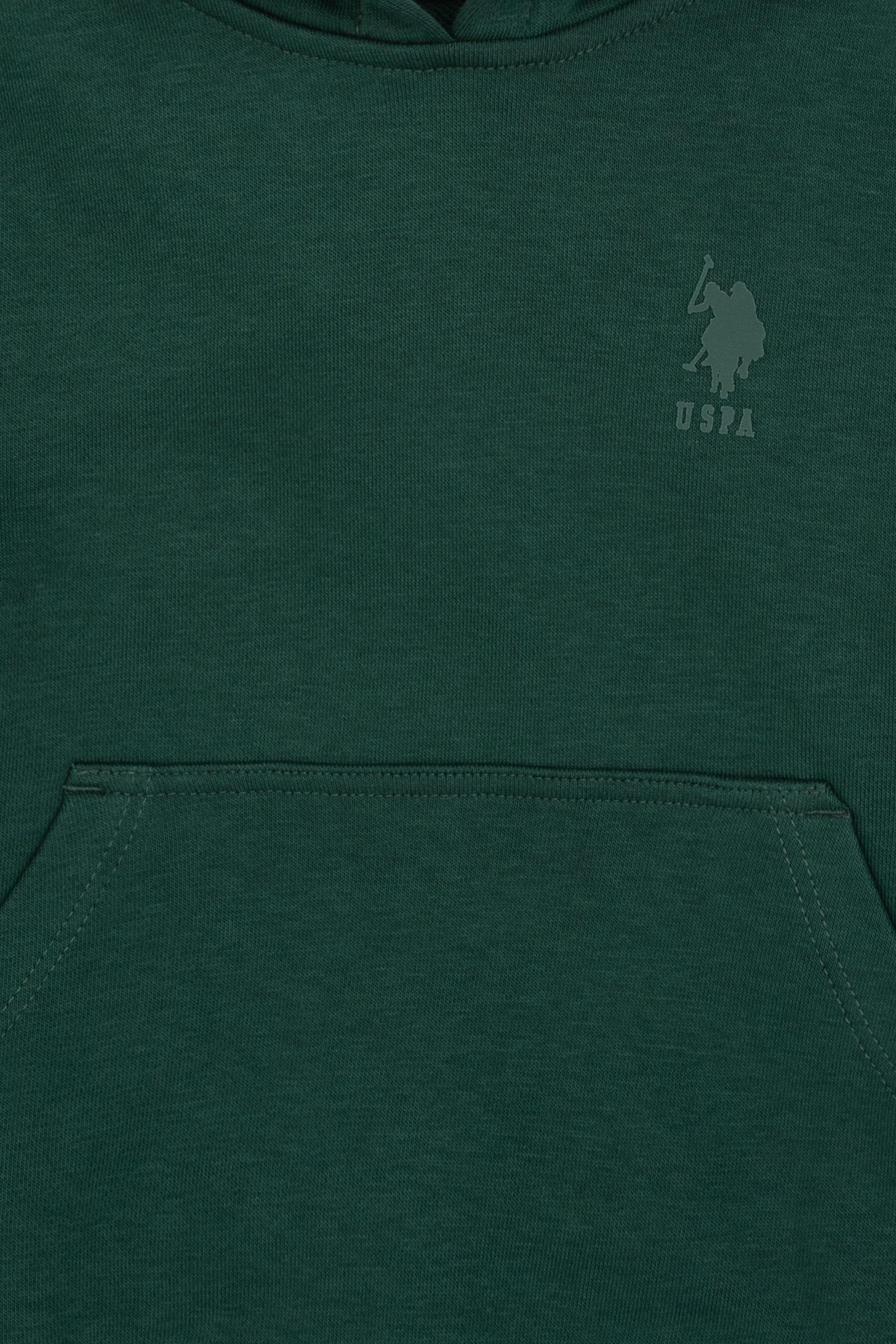 Erkek Çocuk Koyu Yeşil Kapüşonlu Basic Sweatshirt