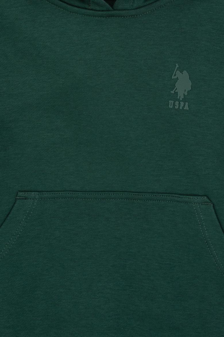 Erkek Çocuk Koyu Yeşil Kapüşonlu Basic Sweatshirt - 50313941028