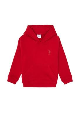 Erkek Çocuk Kırmızı Kapüşonlu Basic Sweatshirt - 50313941079