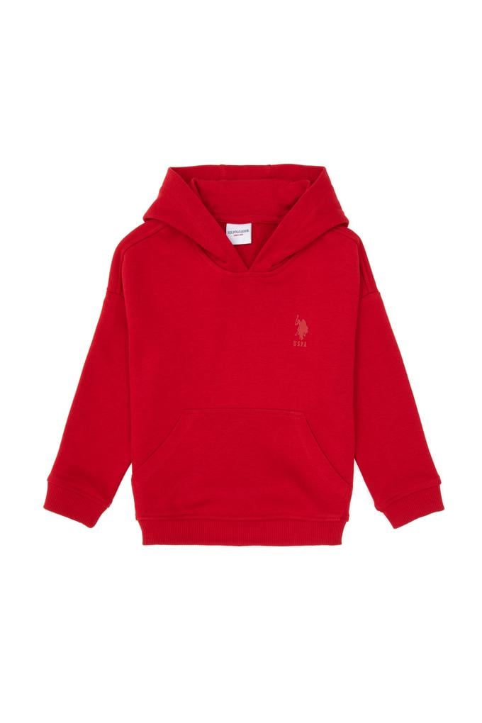 Erkek Çocuk Kırmızı Kapüşonlu Basic Sweatshirt