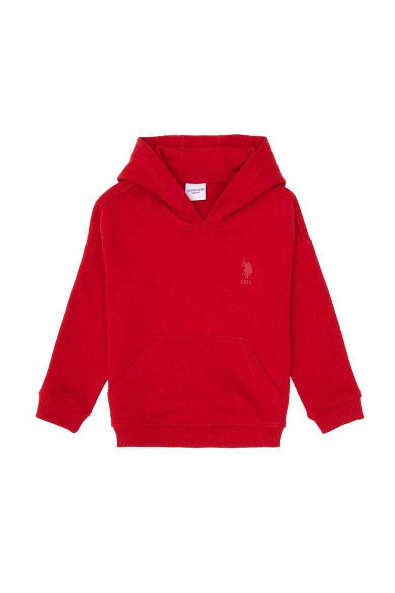 Erkek Çocuk Kırmızı Kapüşonlu Basic Sweatshirt