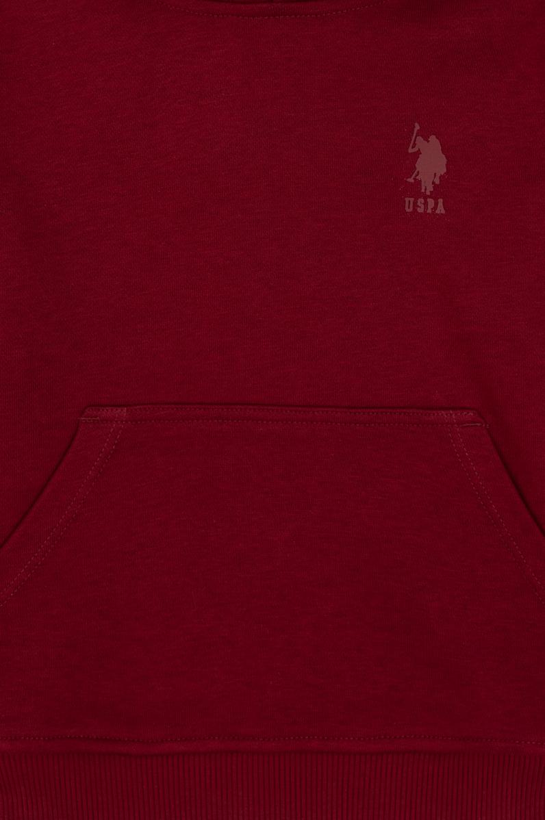 Erkek Çocuk Bordo Kapüşonlu Basic Sweatshirt