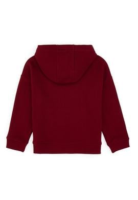 Erkek Çocuk Bordo Kapüşonlu Basic Sweatshirt - 50313941077
