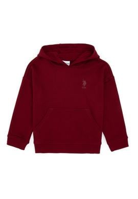 Erkek Çocuk Bordo Kapüşonlu Basic Sweatshirt - 50313941077