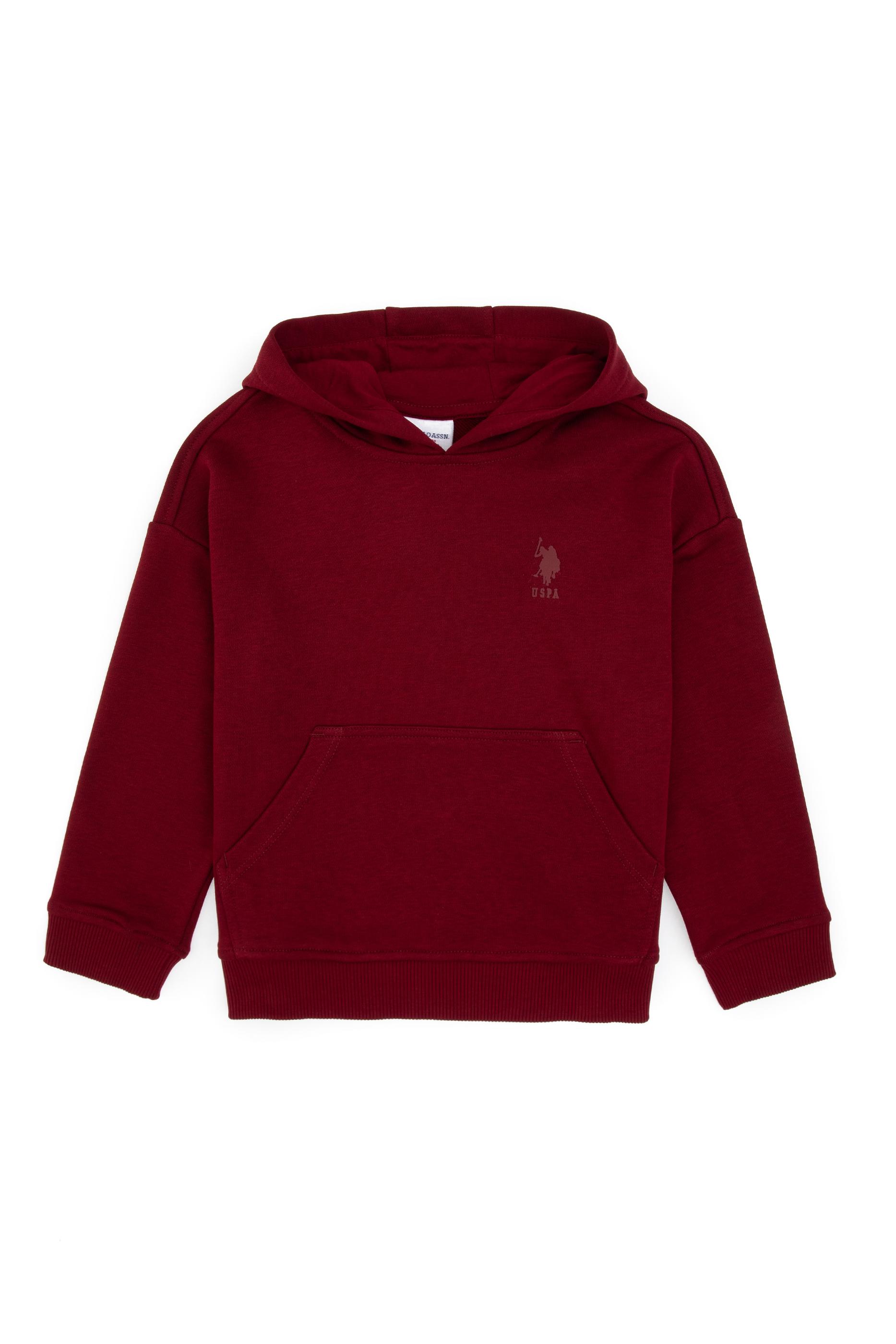 Erkek Çocuk Bordo Kapüşonlu Basic Sweatshirt