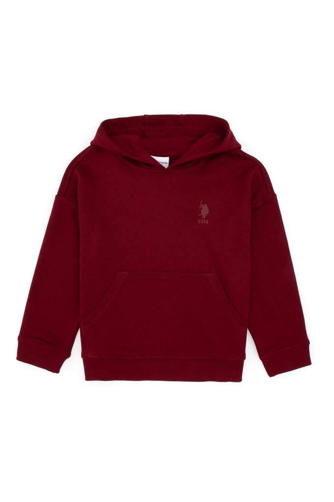 Erkek Çocuk Bordo Kapüşonlu Basic Sweatshirt