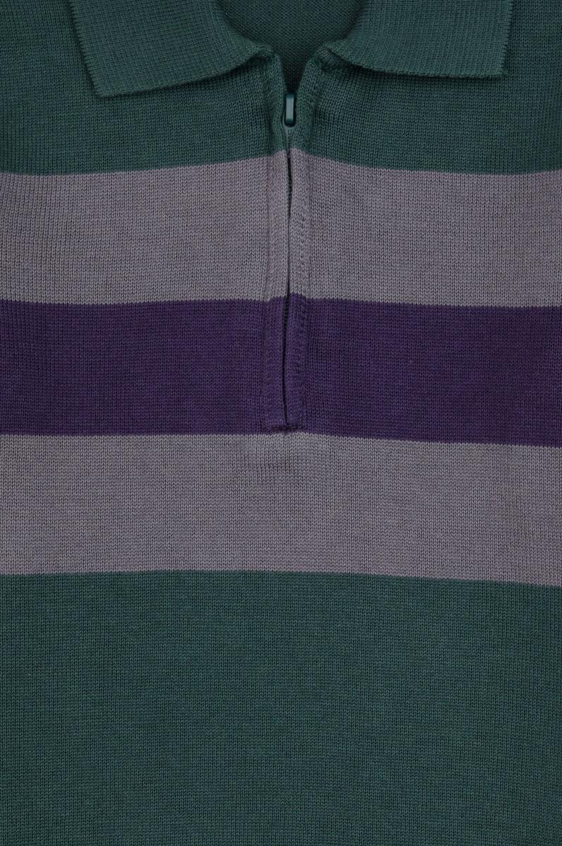 Erkek Çocuk Yeşil Polo Yaka Yarım Fermuarlı Kazak