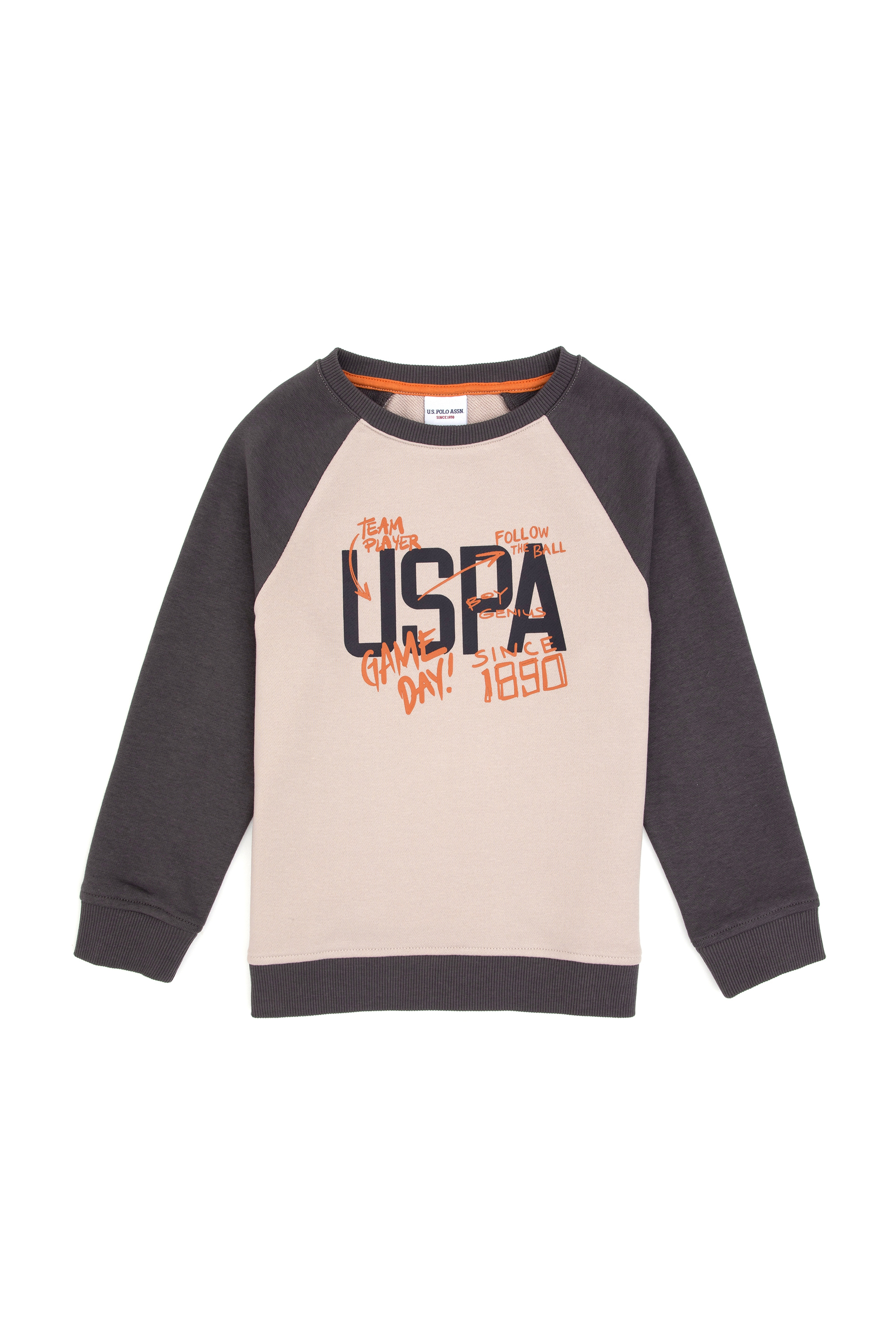 Erkek Çocuk Gri Bisiklet Yaka Sweatshirt - Image 3