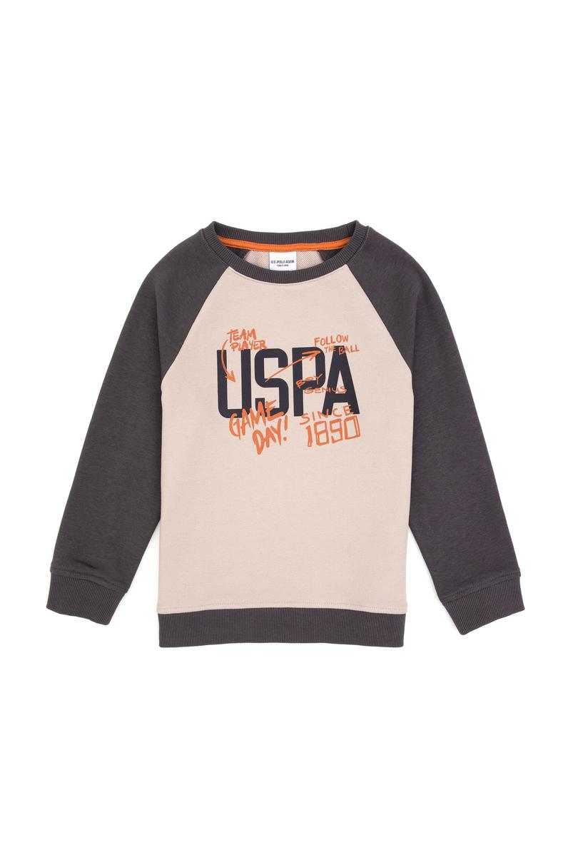 Erkek Çocuk Gri Bisiklet Yaka Sweatshirt