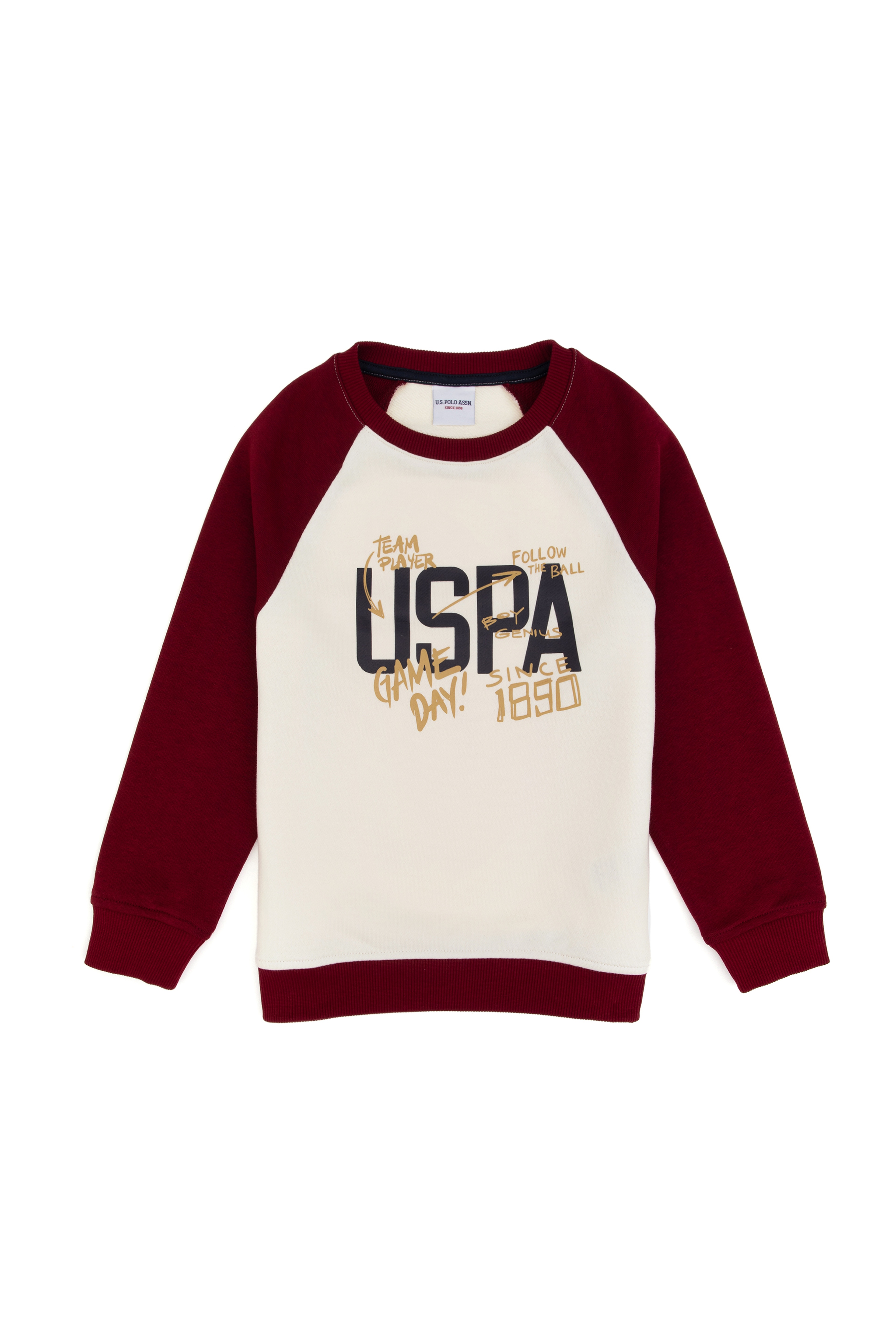 Erkek Çocuk Bordo Bisiklet Yaka Sweatshirt