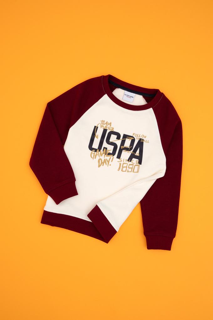 Erkek Çocuk Bordo Bisiklet Yaka Sweatshirt