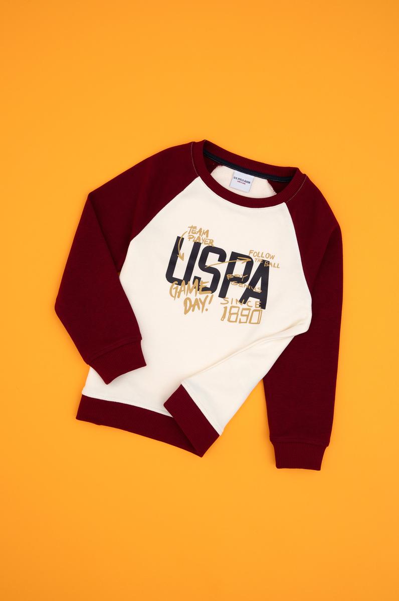 Erkek Çocuk Bordo Bisiklet Yaka Sweatshirt