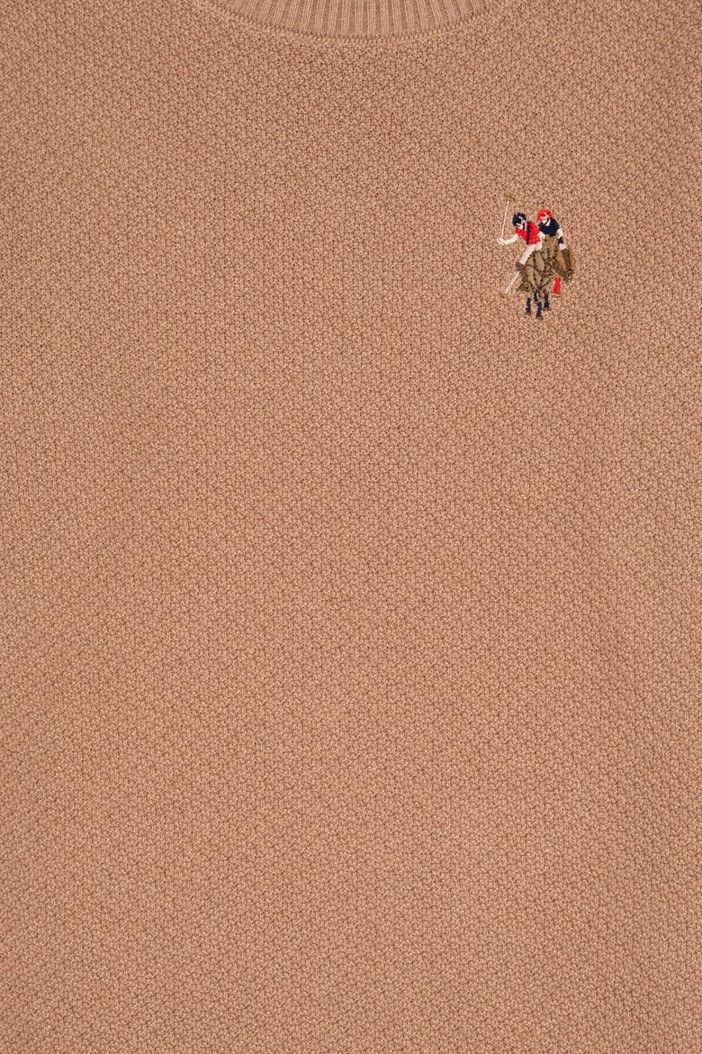 Erkek Çocuk Camel Melanj Bisiklet Yaka Basic Kazak - 50307838038