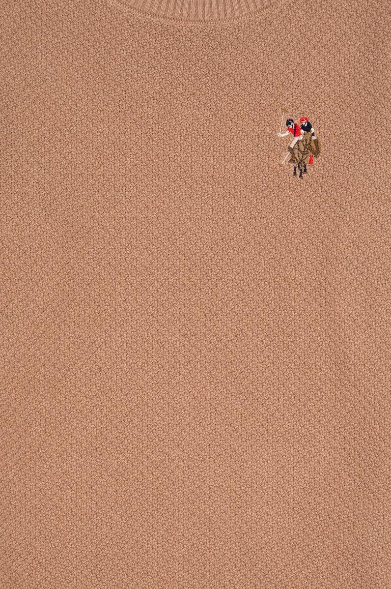 Erkek Çocuk Camel Melanj Bisiklet Yaka Basic Kazak