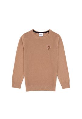 Erkek Çocuk Camel Melanj Bisiklet Yaka Basic Kazak - 50307838038