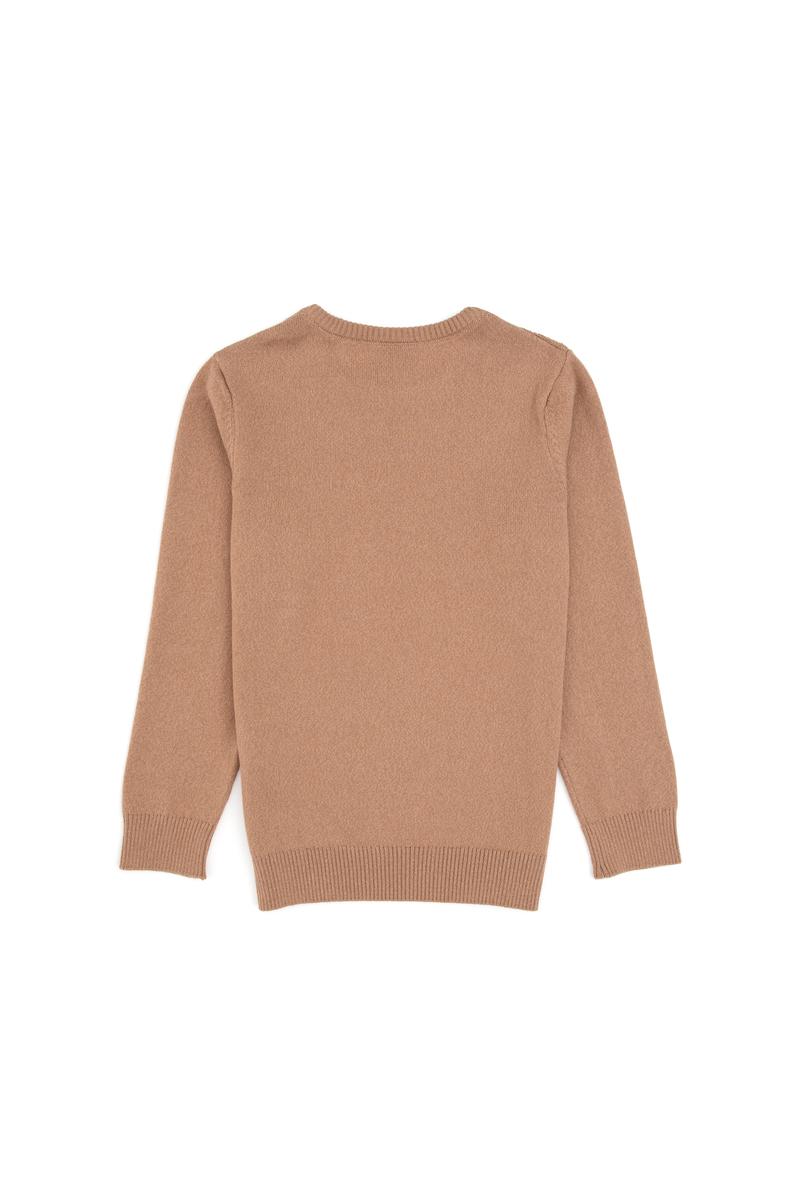 Erkek Çocuk Camel Melanj Bisiklet Yaka Basic Kazak