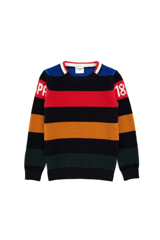 Erkek Çocuk Lacivert Bisiklet Yaka Kazak