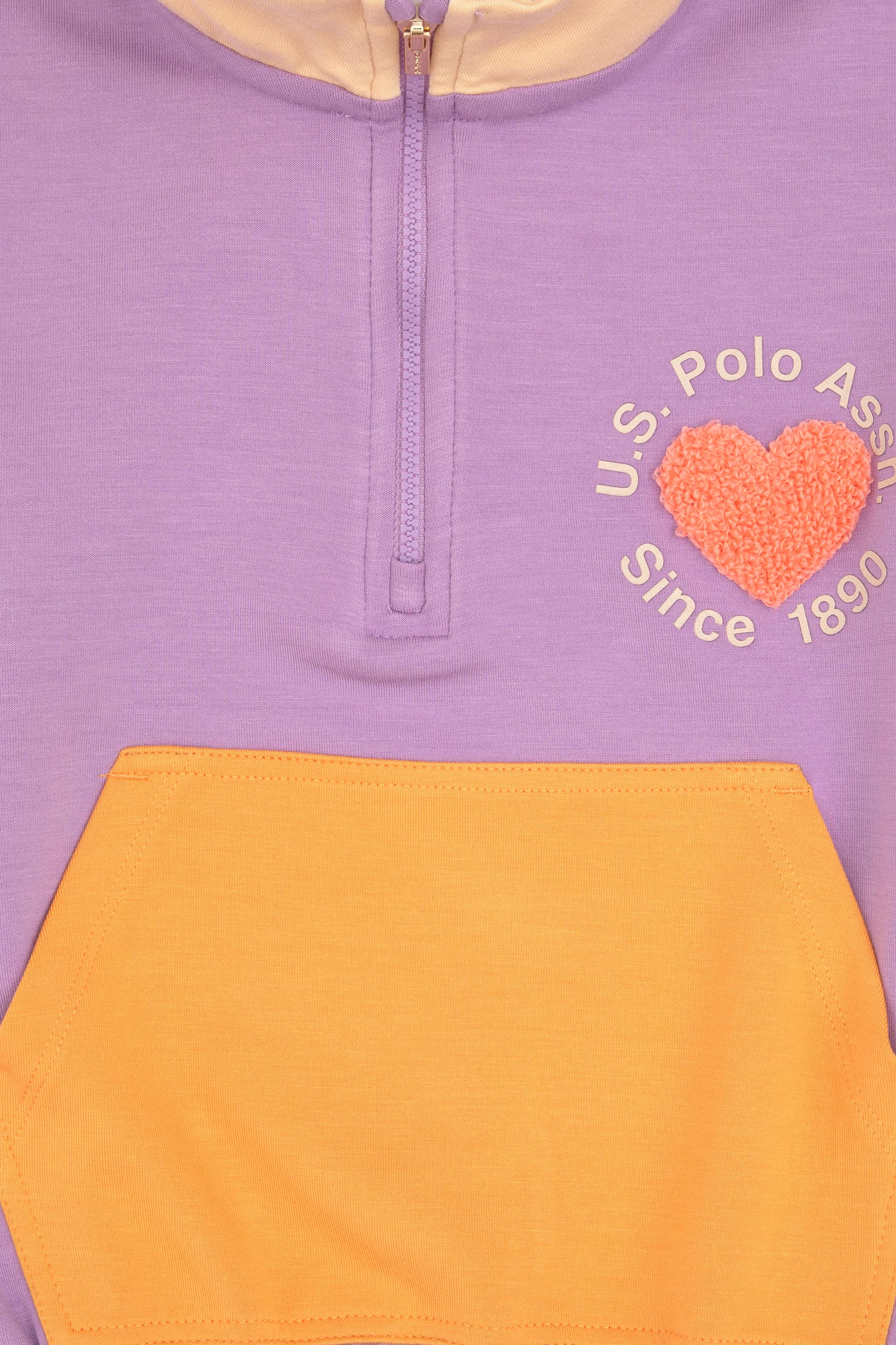 سویشرت نیم زیپ یاسی ریلکس دخترانه یو اس پولو | U.S. Polo Assn. - تصویر 3