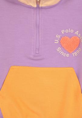 Kız Çocuk Lila Yarım Fermuarlı Sweatshirt - 50314258002