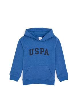 Erkek Çocuk Koyu Mavi Melanj Kapüşonlu Basic Sweatshirt - 50314005111
