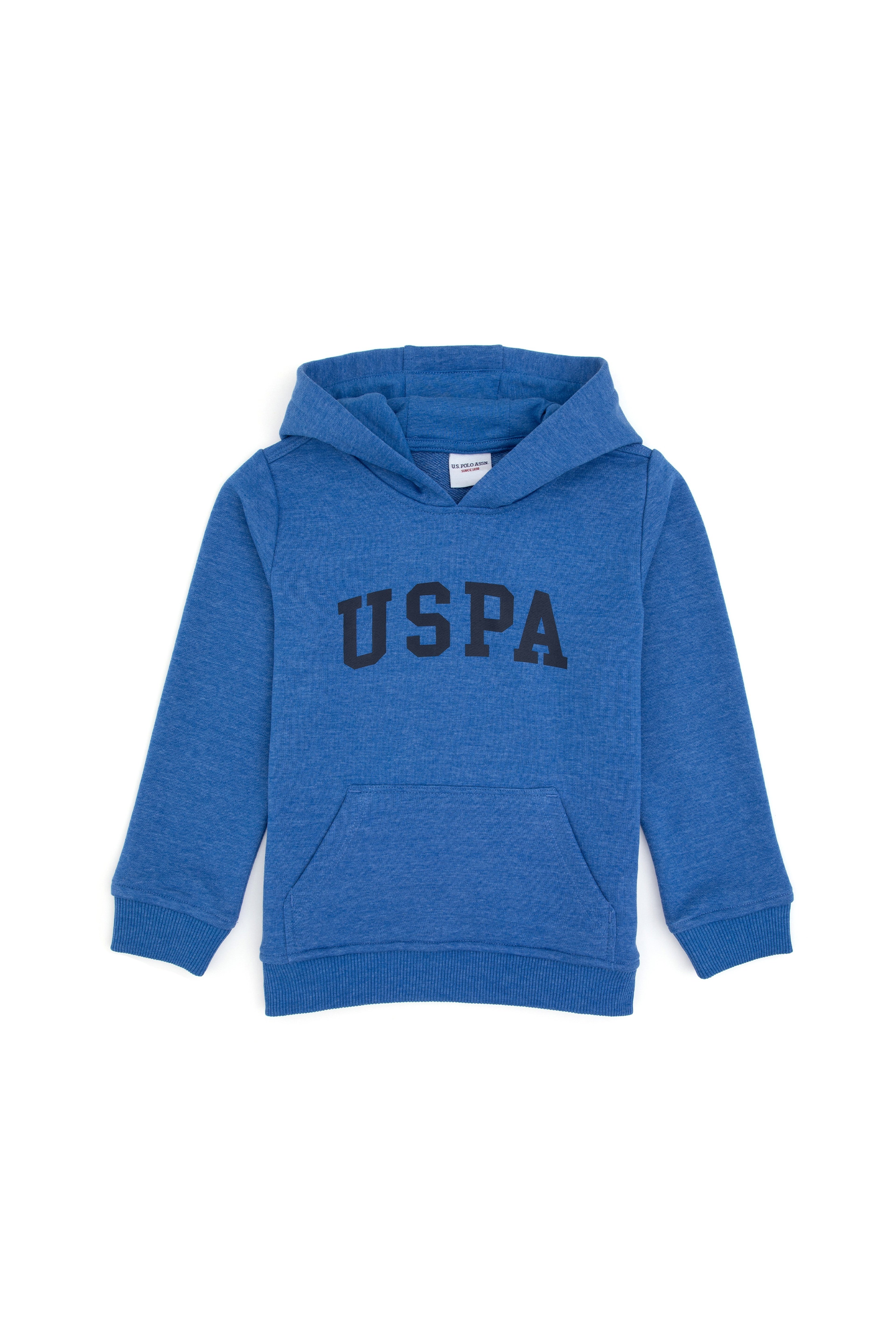 Erkek Çocuk Koyu Mavi Melanj Kapüşonlu Basic Sweatshirt - Image 3