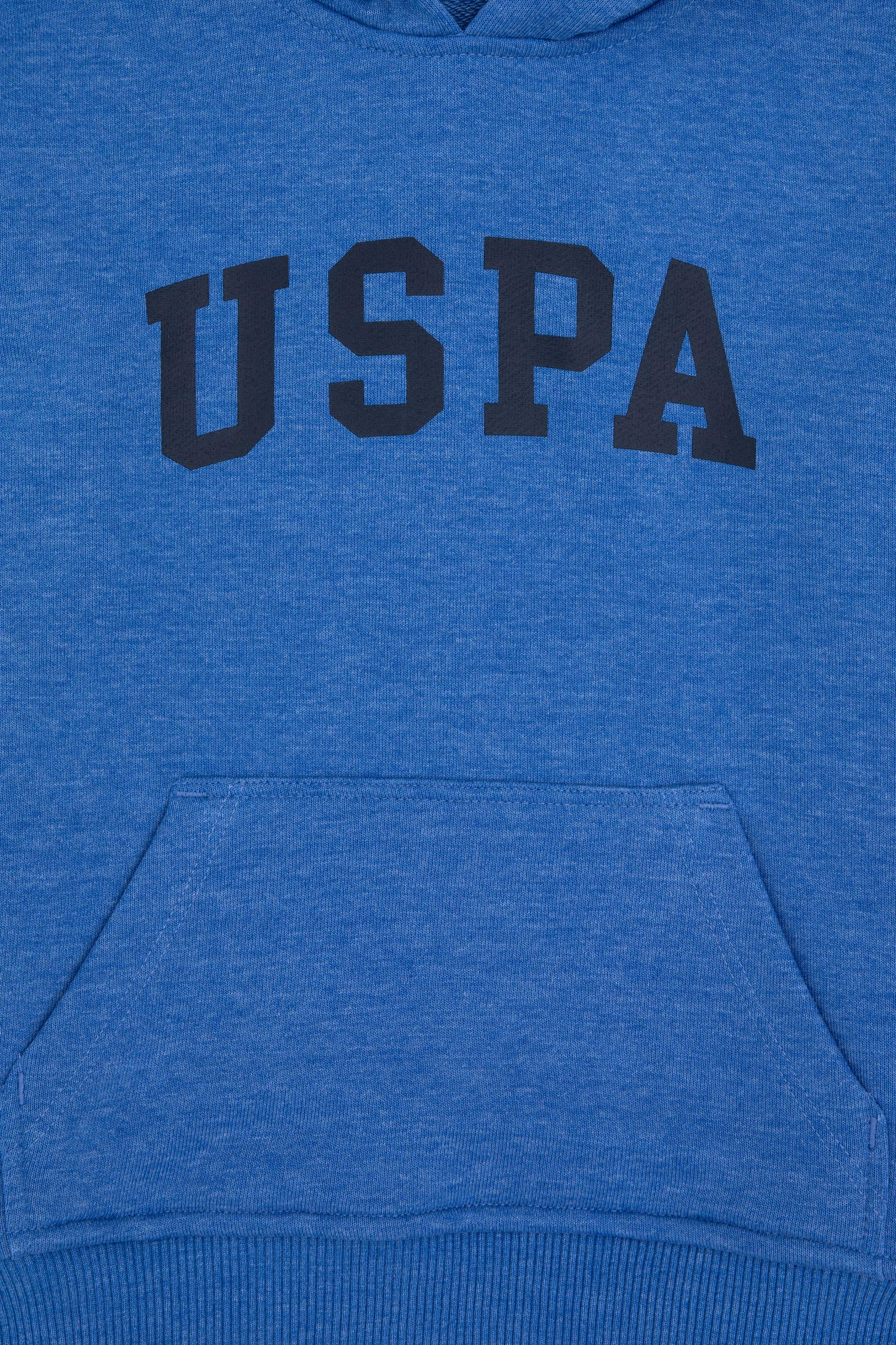 Erkek Çocuk Koyu Mavi Melanj Kapüşonlu Basic Sweatshirt - Image 5