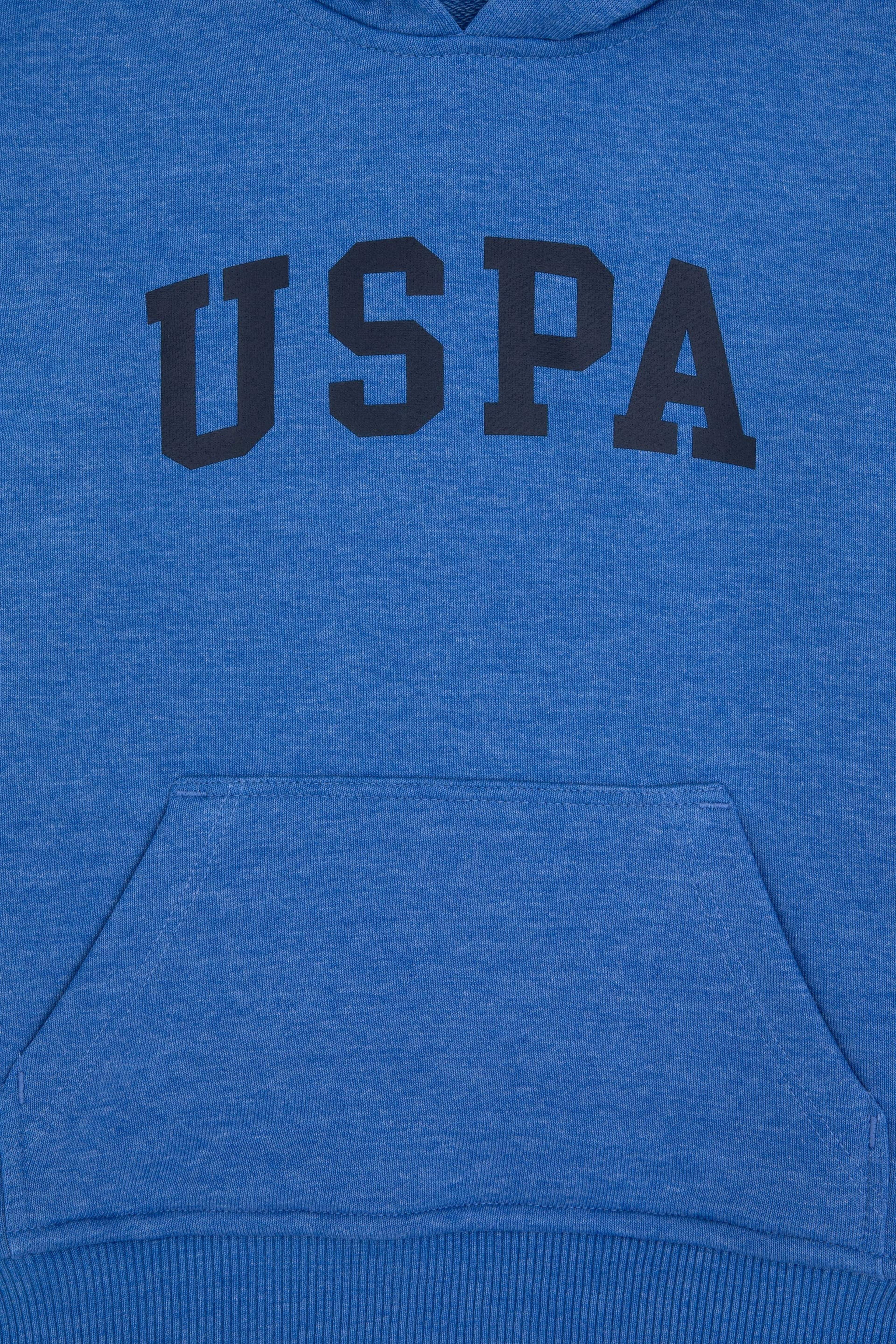 Erkek Çocuk Koyu Mavi Melanj Kapüşonlu Basic Sweatshirt